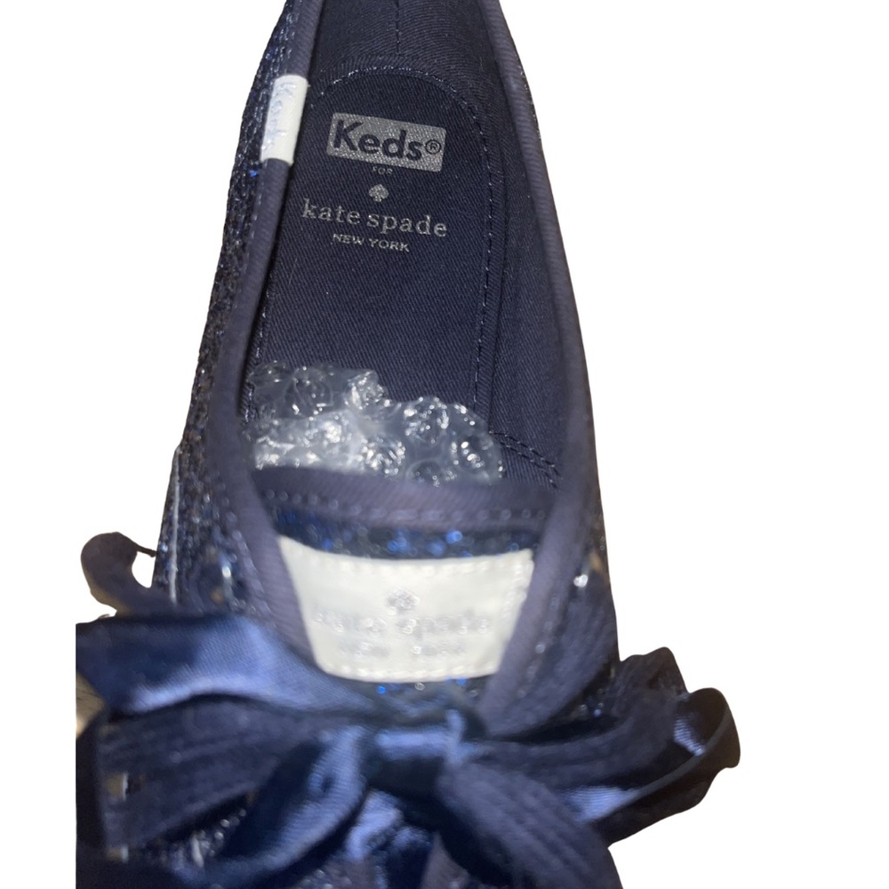 Keds x Kate Spade Champion Navy Glitter Sneakers - Size 8.5 - Picture 10 of 12